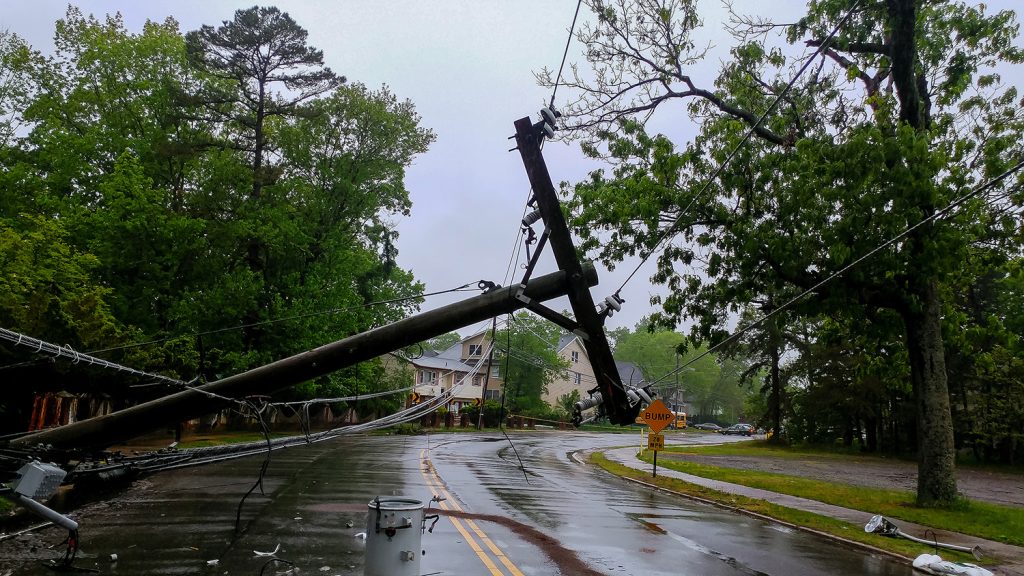 Hurricane Debris in Road